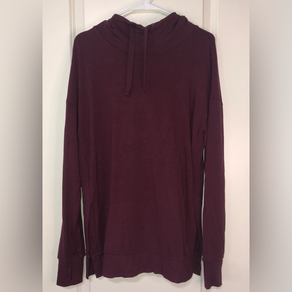 Active Life Plum Yoga Athleisure Side Slit Hoodie Size Large Like New